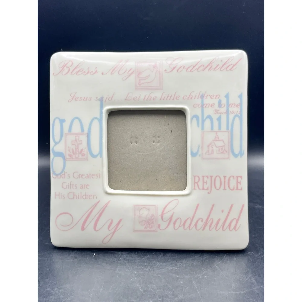 Bless My Godchild Ceramic Photo Frame Religious 6